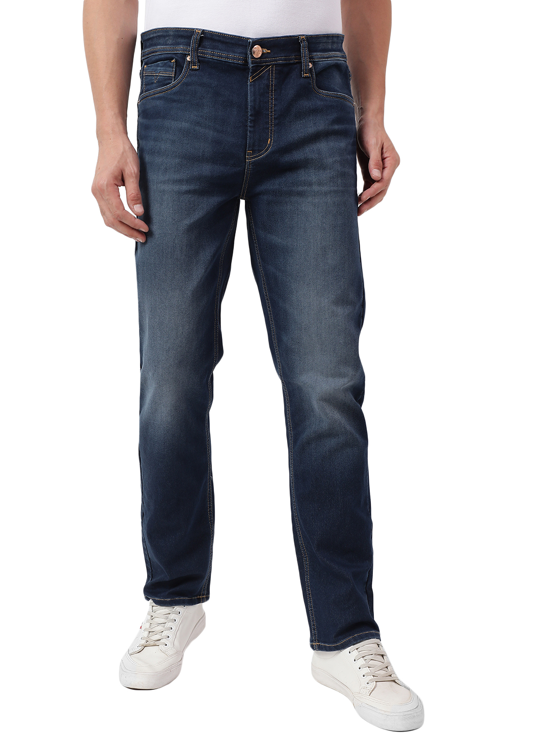 Numero Uno Men Solid Dark Blue Jeans